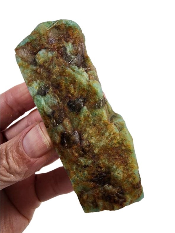 Amazonite Crystal Faced Rough 118.4 grams. Brazil