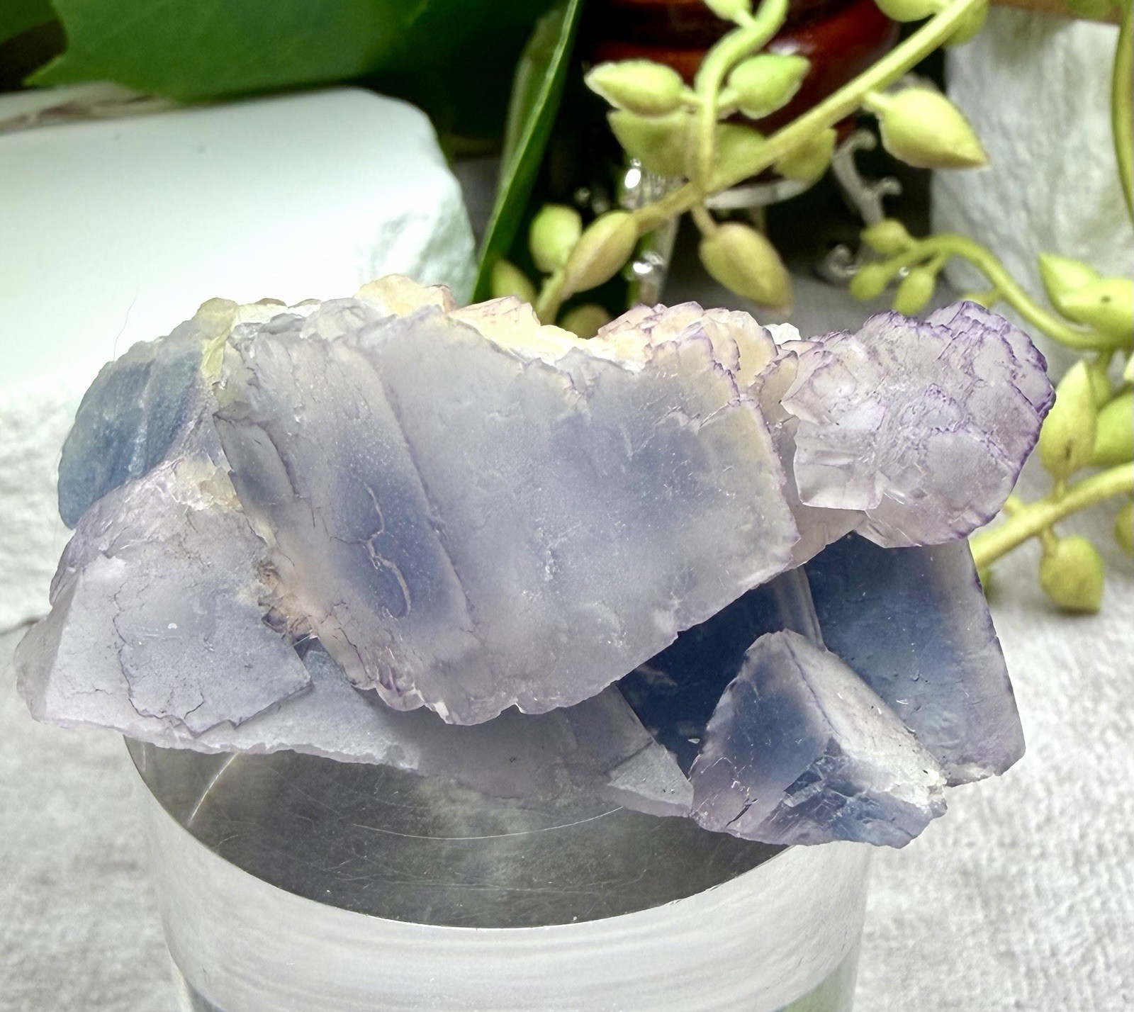 Crystal 96g Purple Blue Clear Fluorite Cluster Cube Specimen Mineral Raw