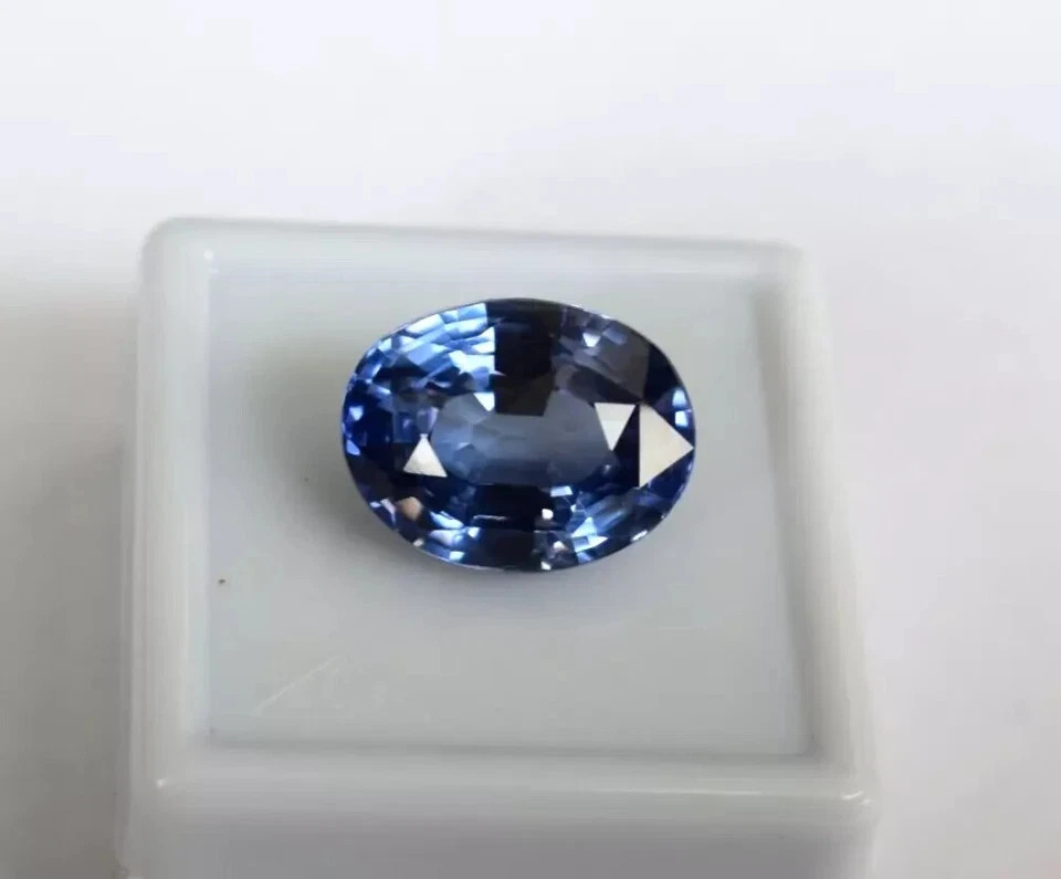 Flawless 7.7 Ct+Ceylon Natural Blue Sapphire Oval Cut Certified Loose Gemstone