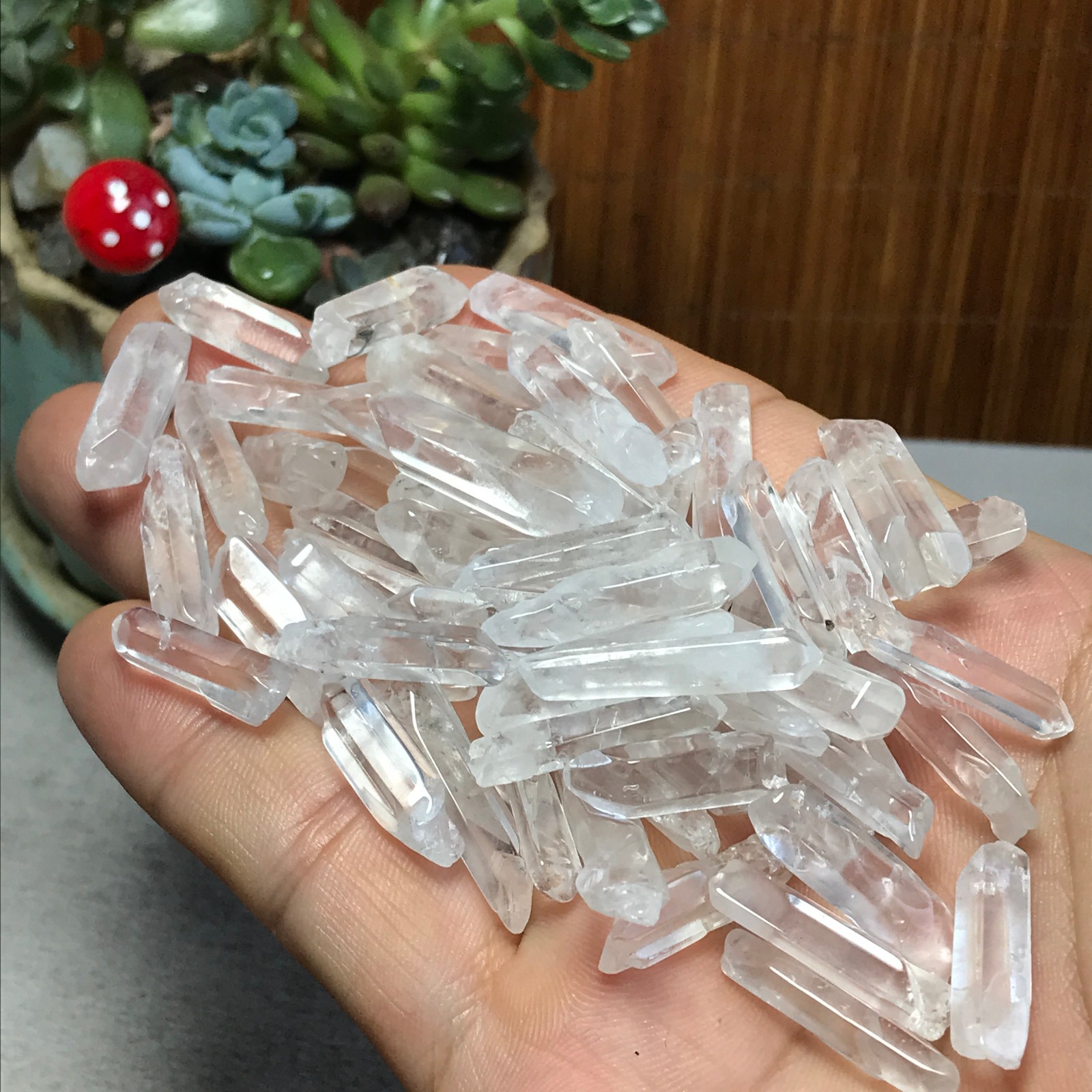 63Pcs Natural clear white quartz Crystal gemstone Specimen 62g A6913