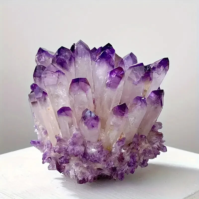 400g+ Raw Light Purple Phantom Amethyst Cluster Crystal Vug Specimens Ornament