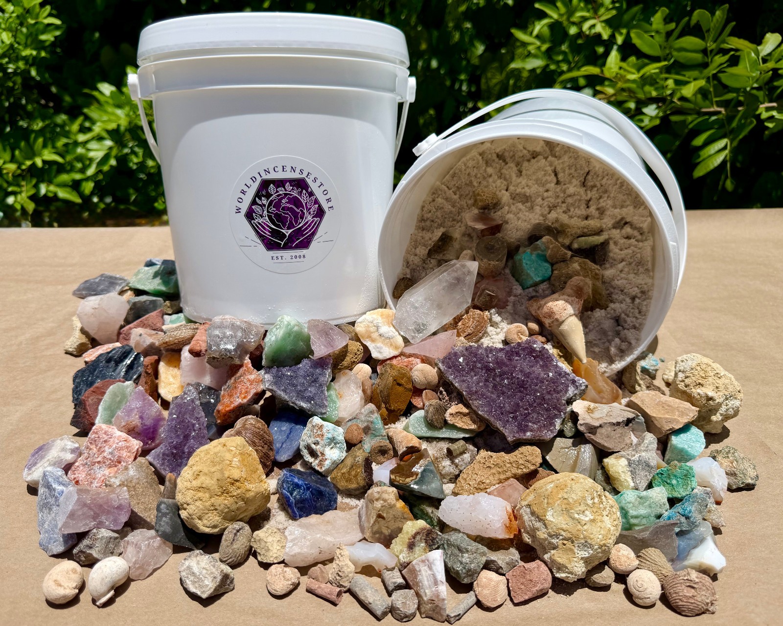 Mineral & Fossil Mining Bucket – Crystals, Fossils, Geodes and More – Gem Mining