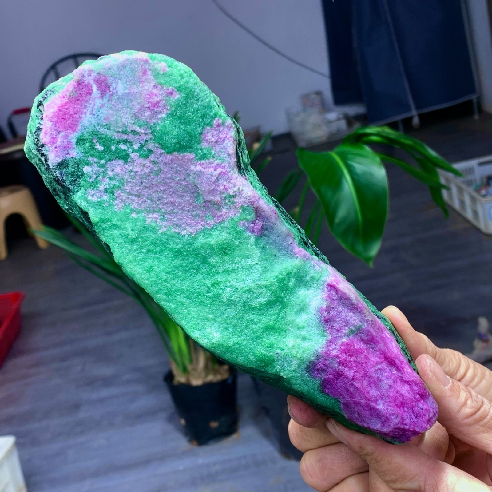 2.54LB Natural green Ruby zoisite (anylite) crystal Chakra Healing Energy A763