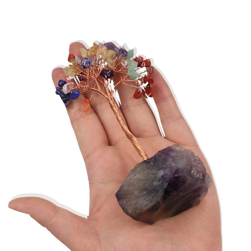 Natural Crystal Bonsai Money Tree Ornament GoodLuck Wealths Home Office Decor UK