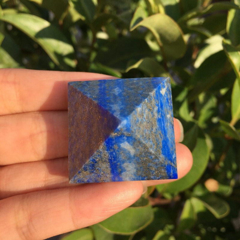 Natural Lapis Lazuli Quartz Crystal Orgonite Energy Pyramid Chakra Healing Stone