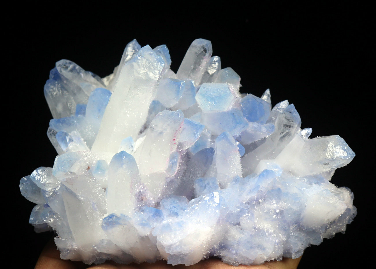 1.9lb Rare Beatiful Blue Tibetan Ghost phantom Quartz Crystal Cluster Specimen