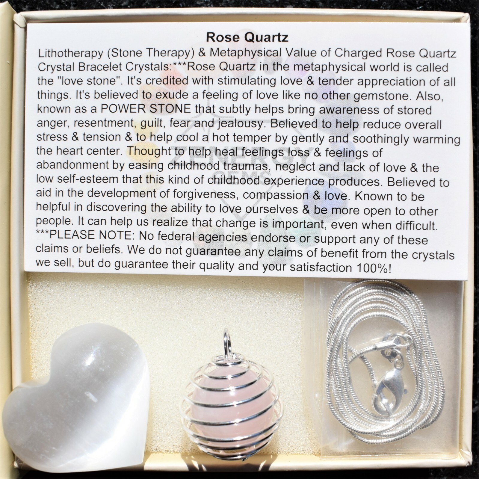 CHARGED Rose Quartz Crystal 16mm Sphere Pendant + 20″ Stainless Steel Chain