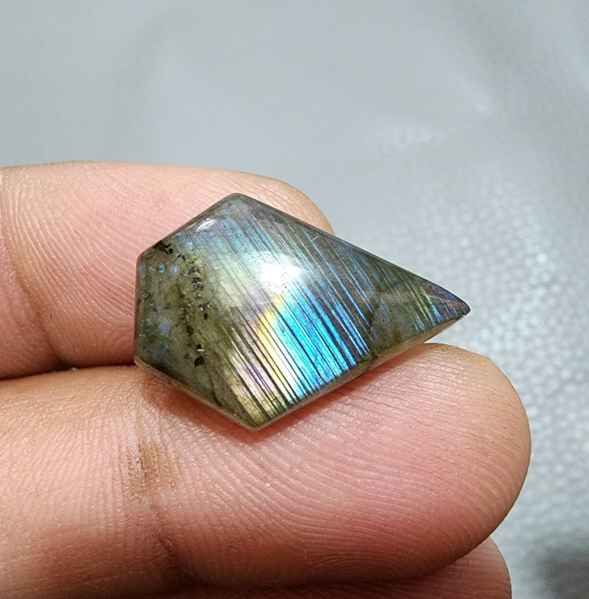 AAA+ Multi Labradorite Cabochon Coffin Shape Loose Gemstone For Pendant 22 Crt