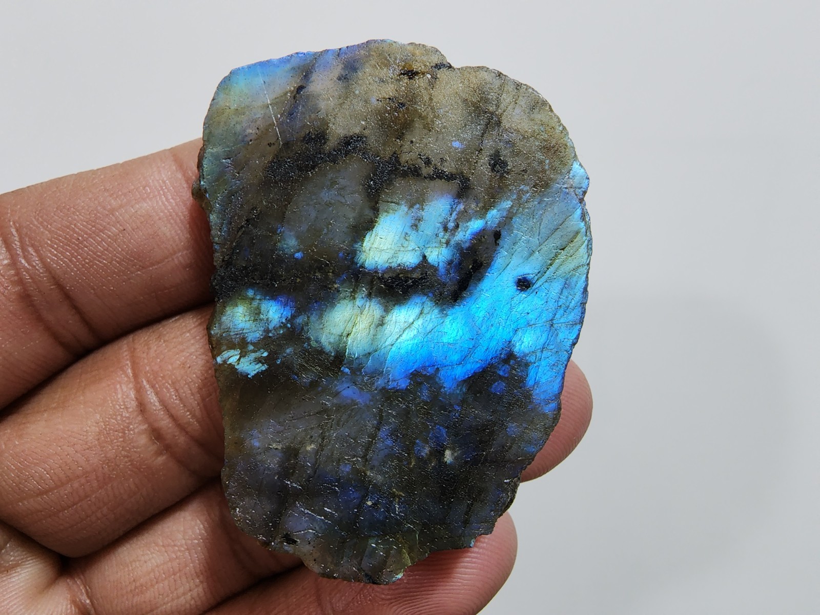 Crystal Labradorite Slab Rough 193Ct Gemstone Raw Labradorite Jewelry For Making