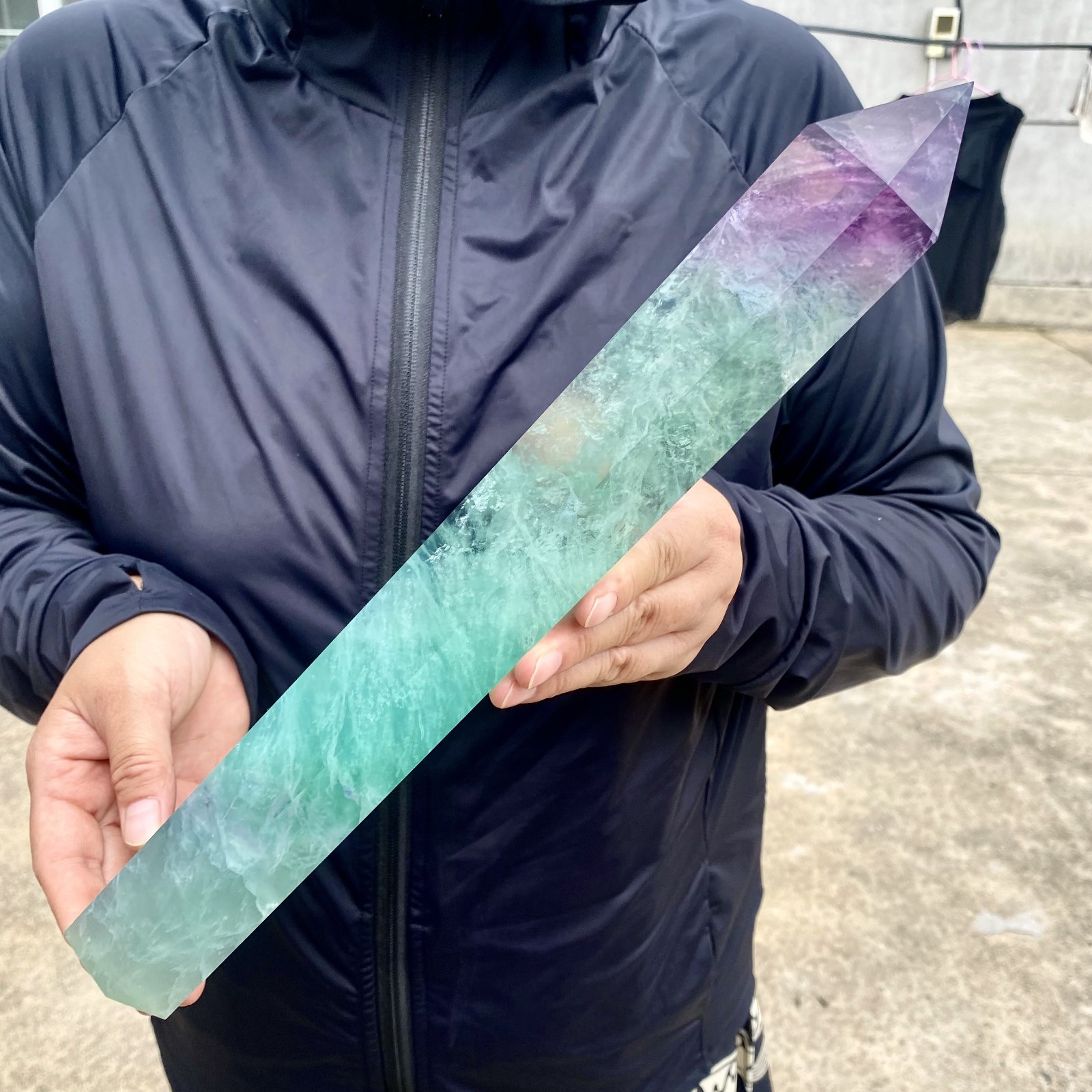 4.4LB Natural colour Fluorite Crystal obelisk crystal wand healing