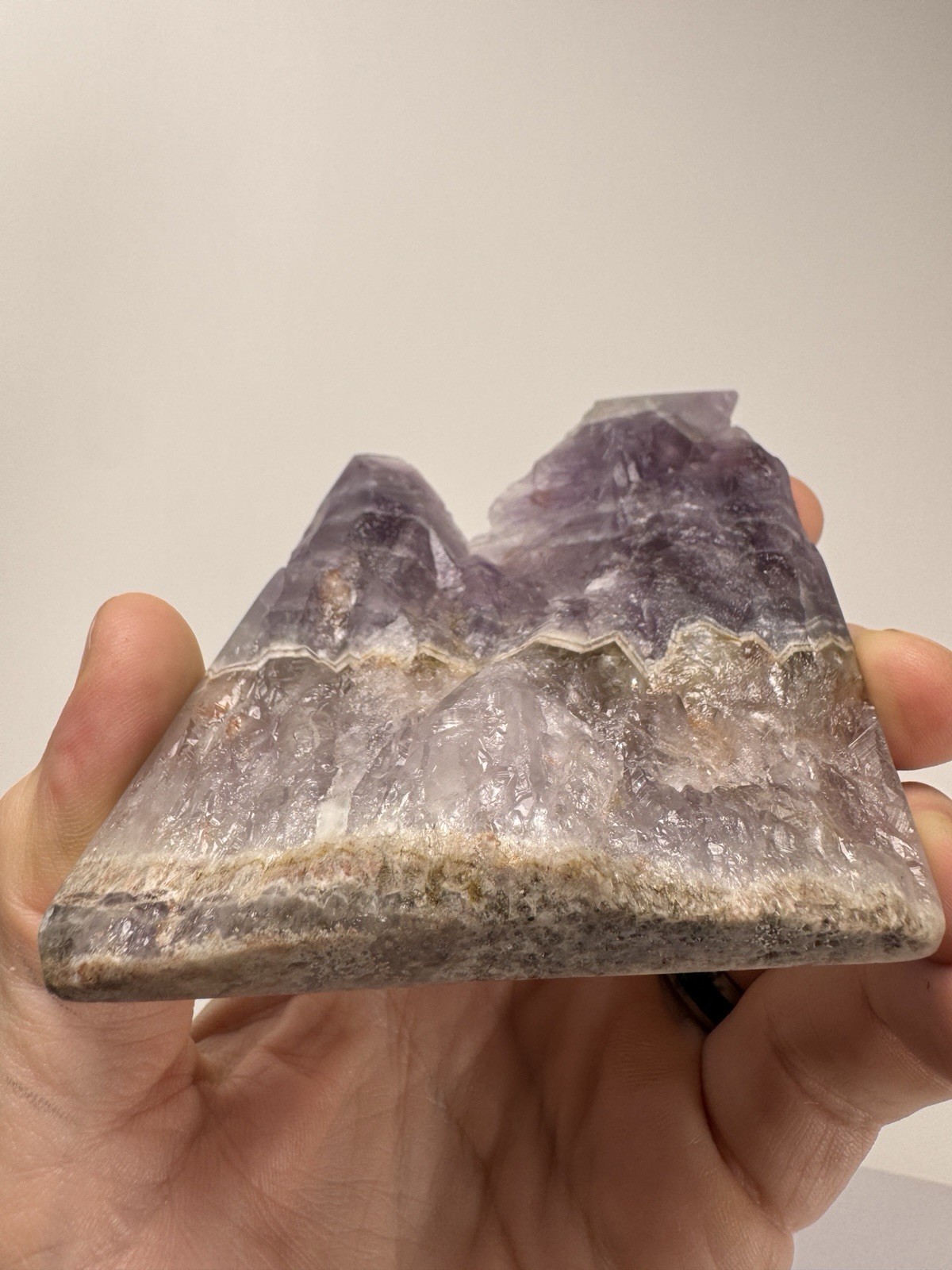 Boreal Amethyst Auralite 23 Crystal – Vertical Cut Polished Face