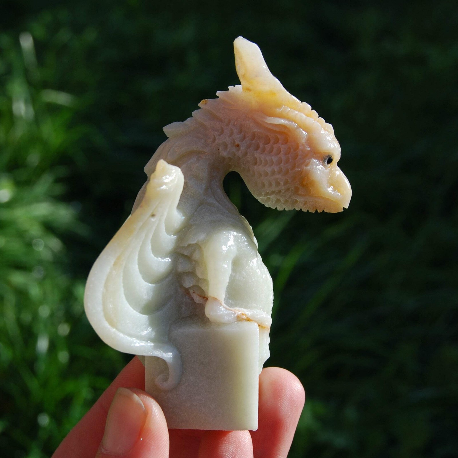 Chinese Amazonite Dragon Crystal Carving