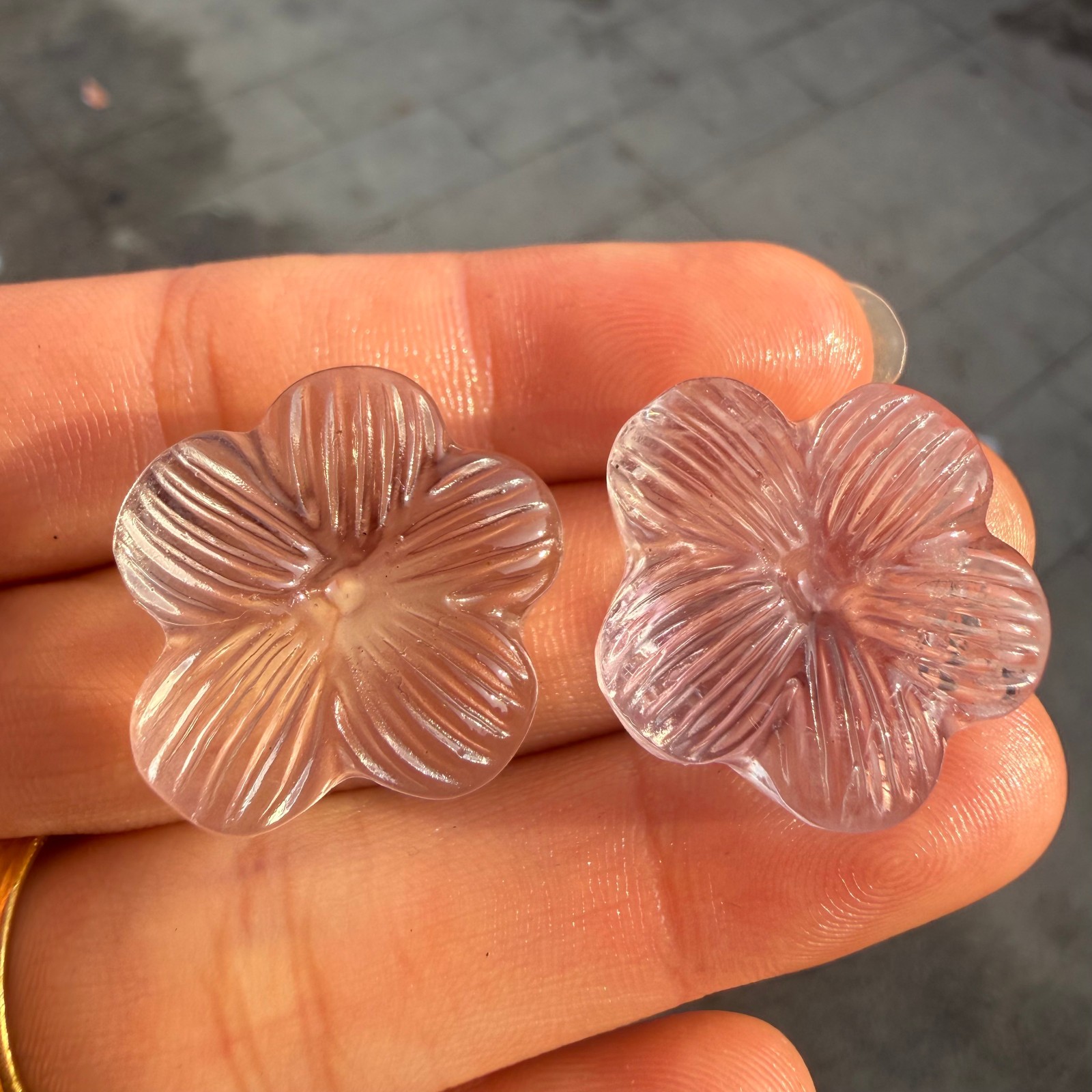 1″ natural White crystal Cherry Blossoms Quartz Crystal reiki Healing 1pc