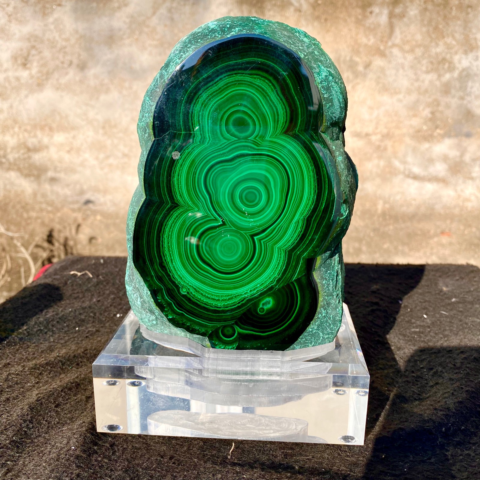 6.28LB Natural Green Malachite Crystal Flaky Pattern Ore Specimen Quartz Healing