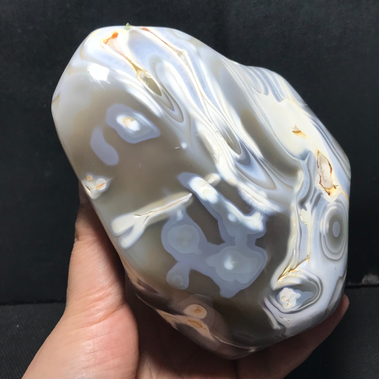 1116g Natural Botswana Agate Black White Scenic Pattern Display Specimen 03
