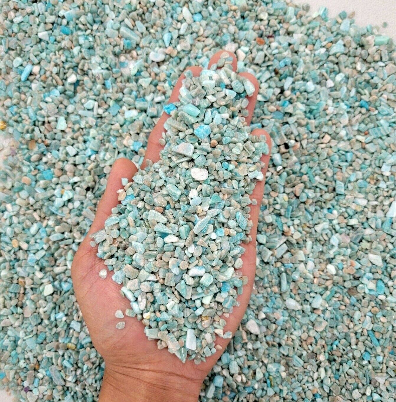 Tumbled Amazonite Crystal Stone Chips Bulk Undrilled Gemstone Natural Beads