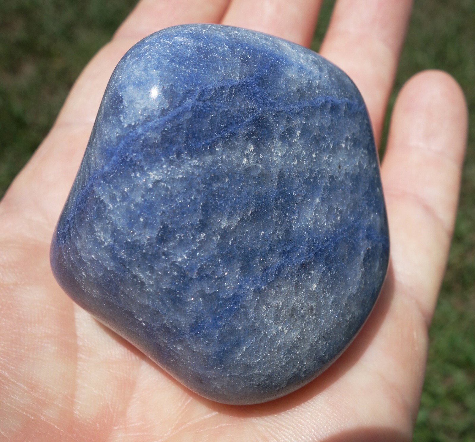 Blue DUMORTIERITE in Quartz Crystal Brazil Freeform Polished New Old Stock #3