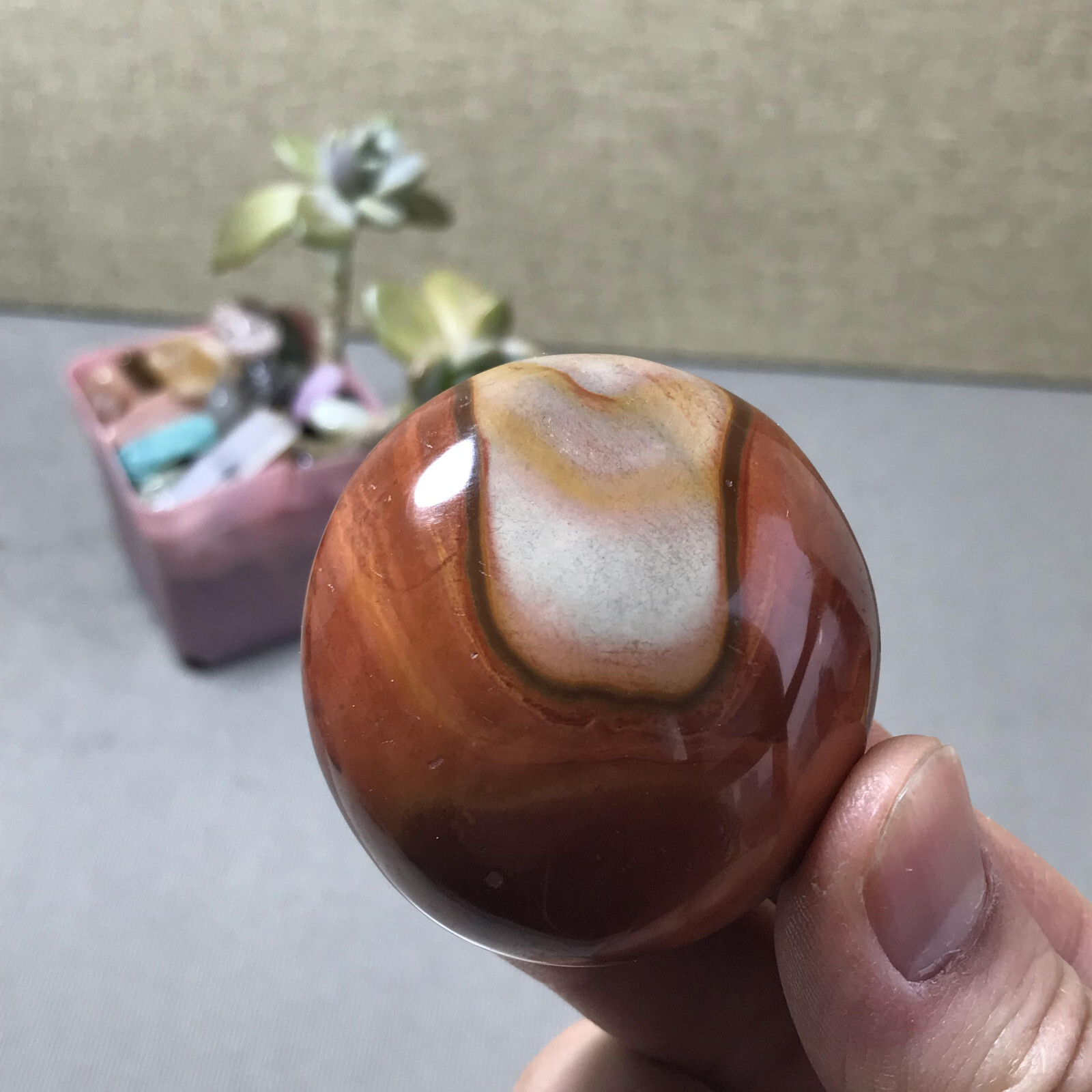 48mm Rare Natural Ocean Jasper polish/rough Crystal tumbled 83g A6018