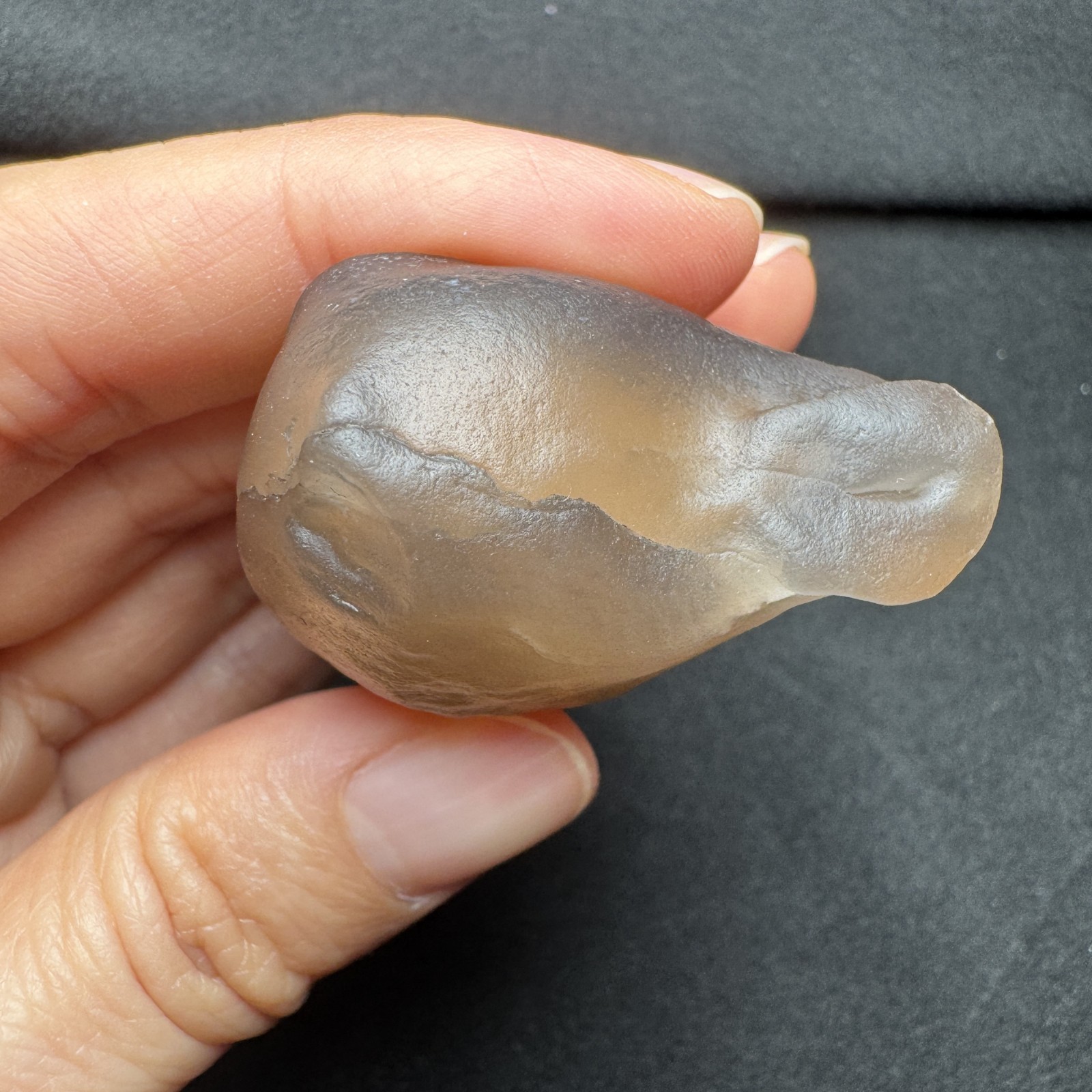 6cm/57.7g Rare Large Alashan Gobi Desert Candy Agate “Sand Bag” Crystal #5058