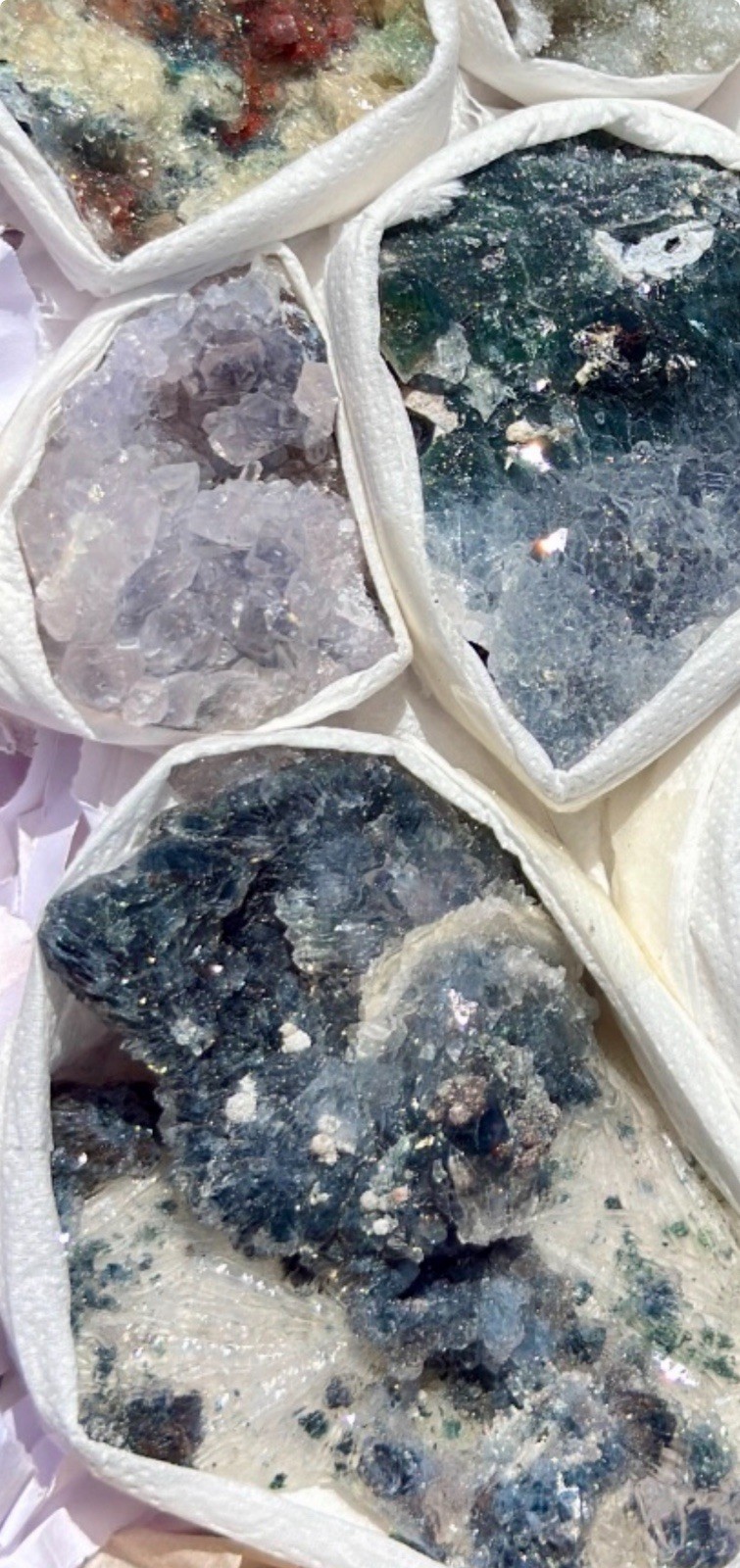 High Grade Amethyst Flower Zeolite Crystals Lot Whole Box! Specimens Brazil Gift