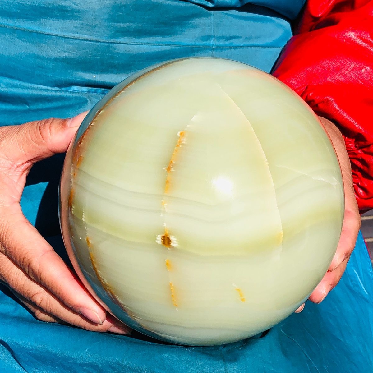 10.58LB Natural Afghan Jade Sphere Polished Crystal Healing Ball Home Reiki