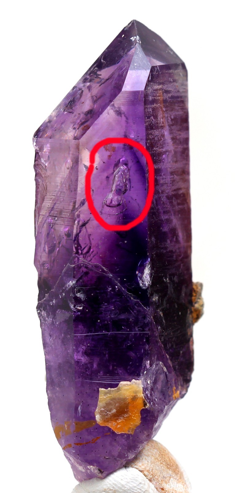 AMETHYST ENHYDRO Natural Crystal Point 2x Moving Water Bubble BRANDBERG Lemurian