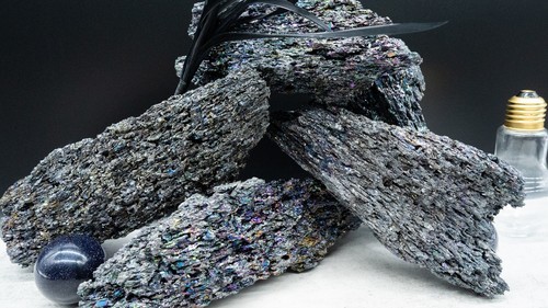 Raw Rainbow Silicon Carbide Specimen Crystal Spiritual Healing Meditation Stone