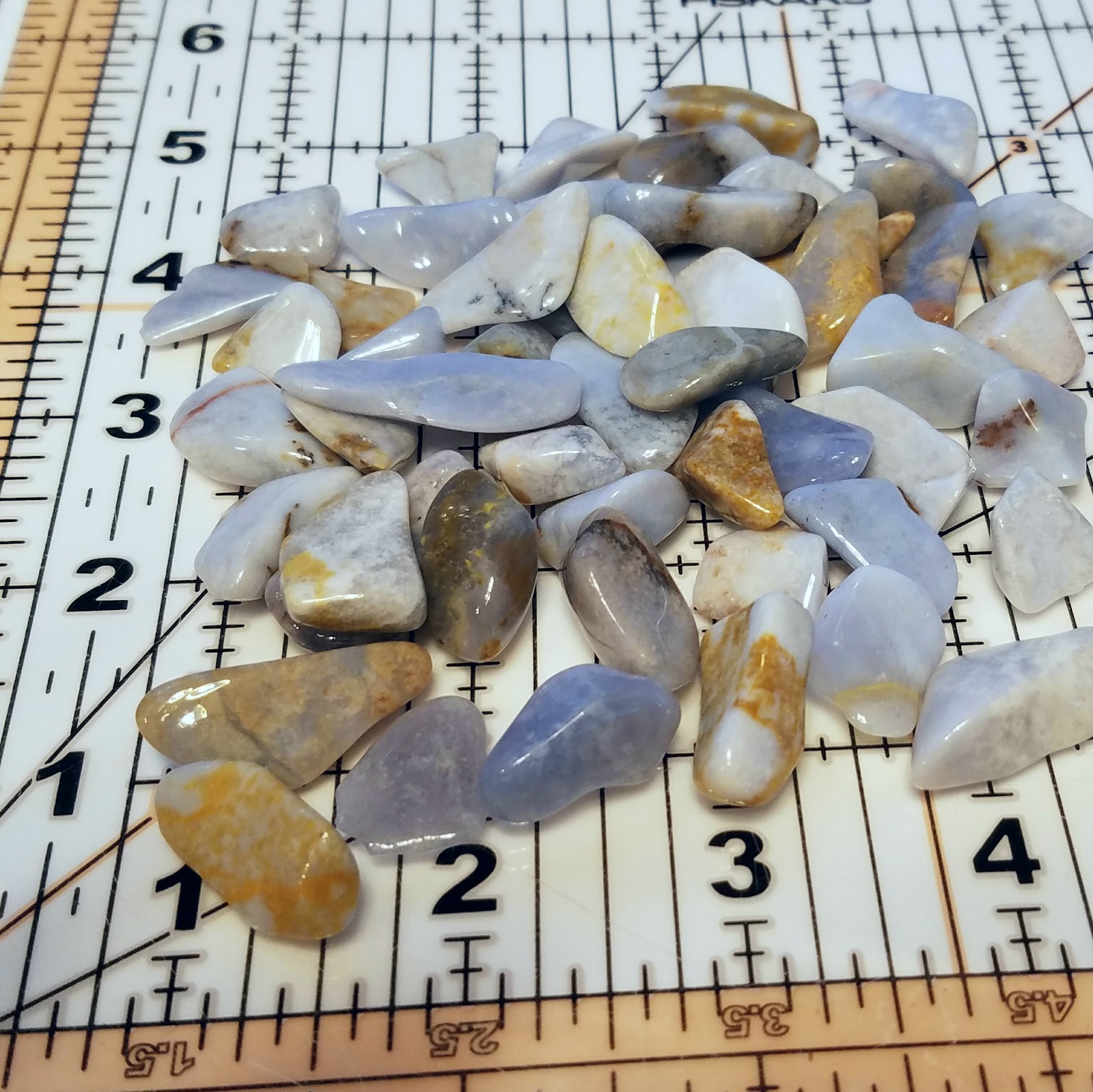 1/2 lb Tumbled Blue Chalcedony Gemstone Crystals 95-115 Stones Rock Specimens