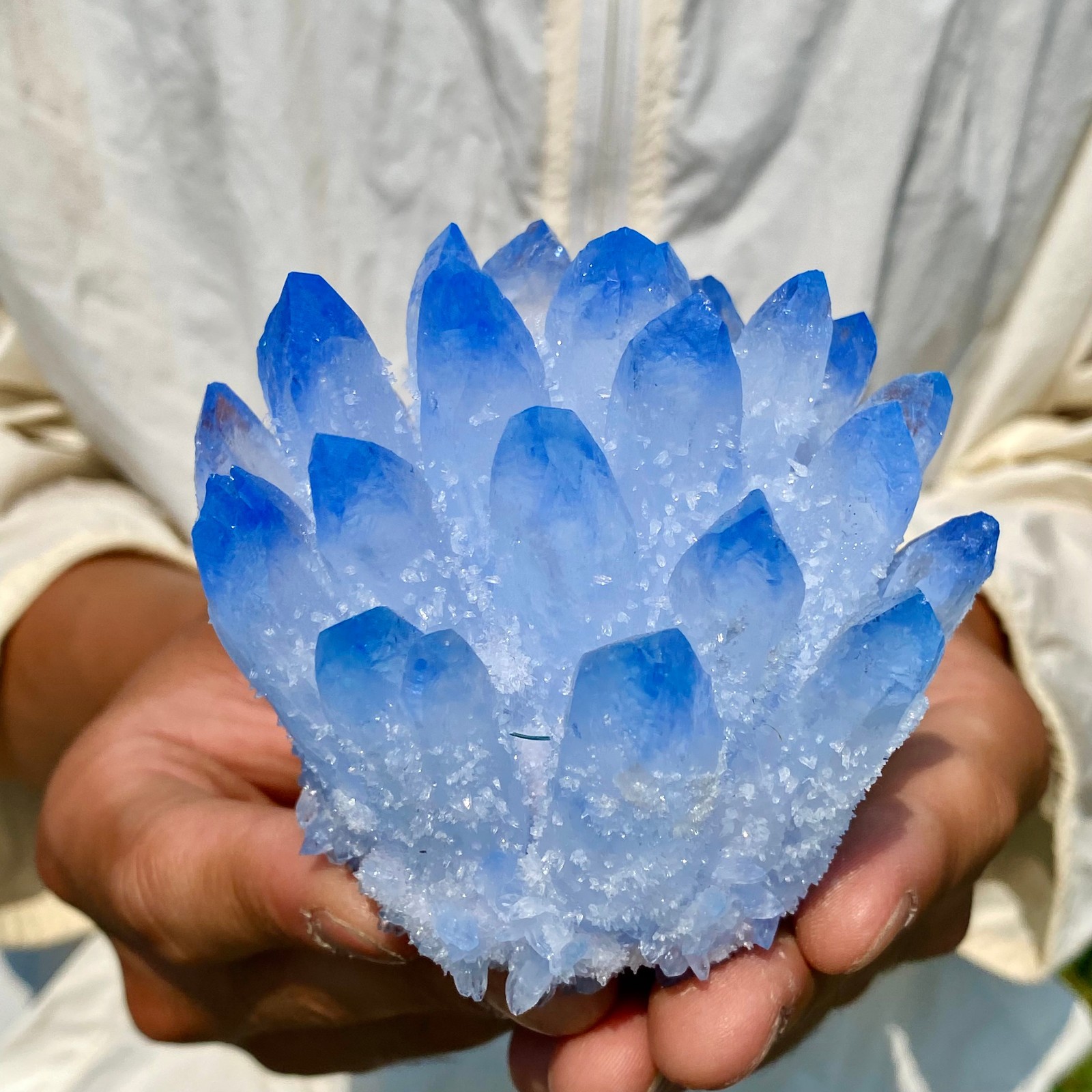 405G New Find blue Phantom Crystal Quartz Cluster Mineral Specimen Healing