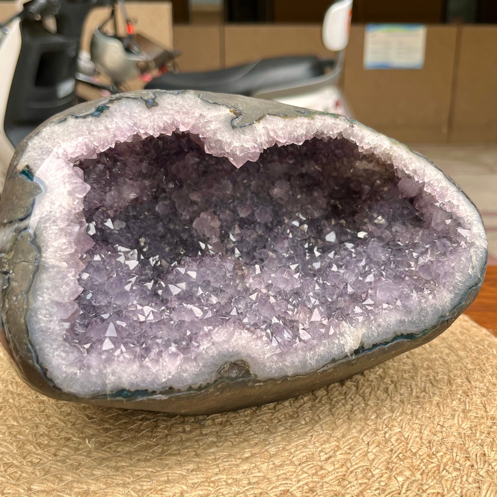 Amethyst Crystal Geode Cluster Natural Druzy Cave Display Stone 11.2 lb