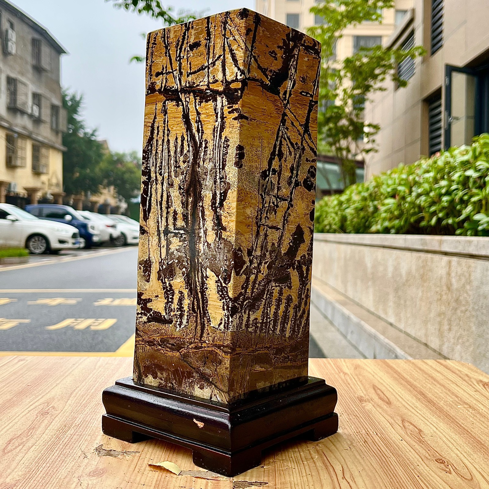 16.11LB High quality Chinese painting stone column quartz specimen