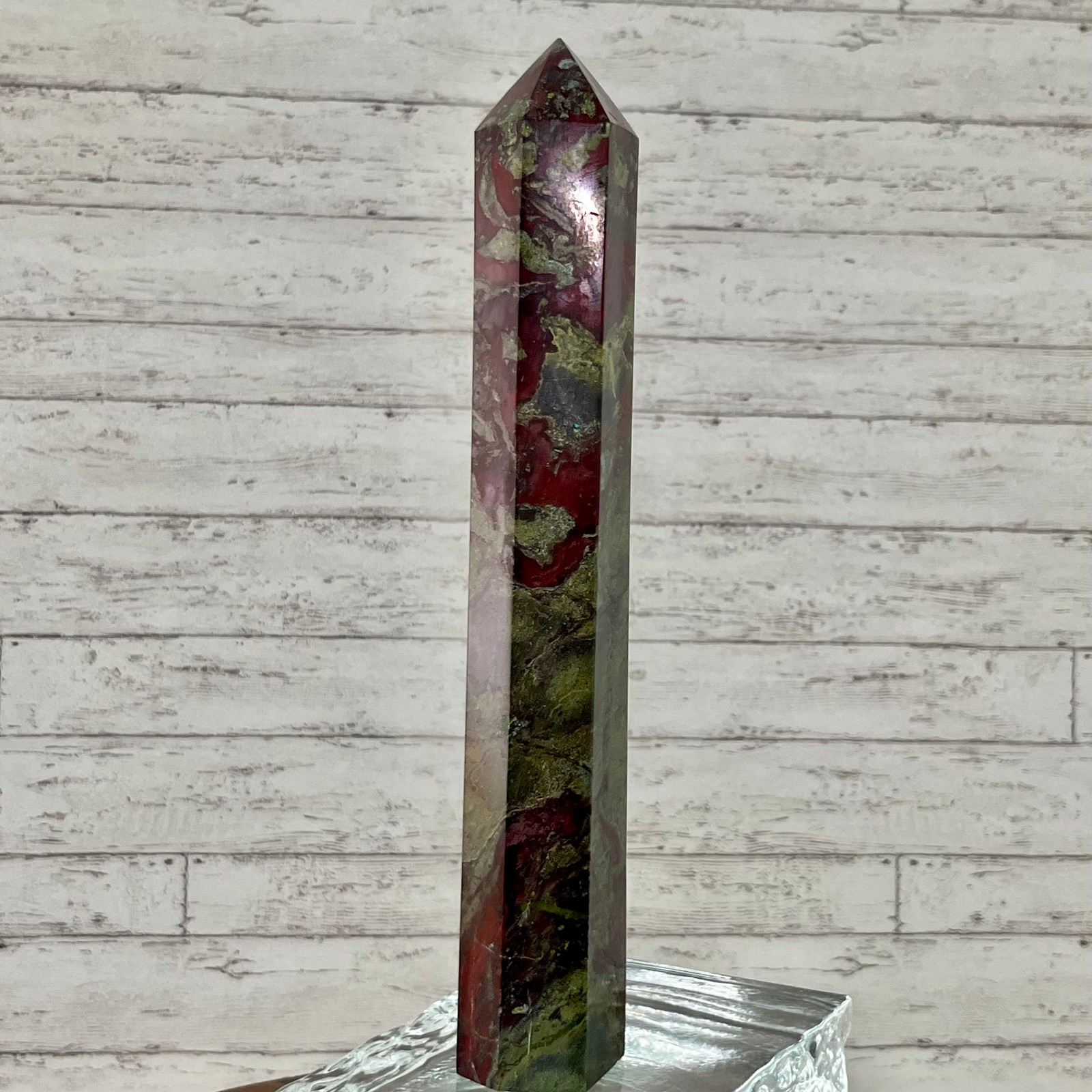Bloodstone Crystal Tower Point Home Office Feng Shui Desk Decor Gift 821 g