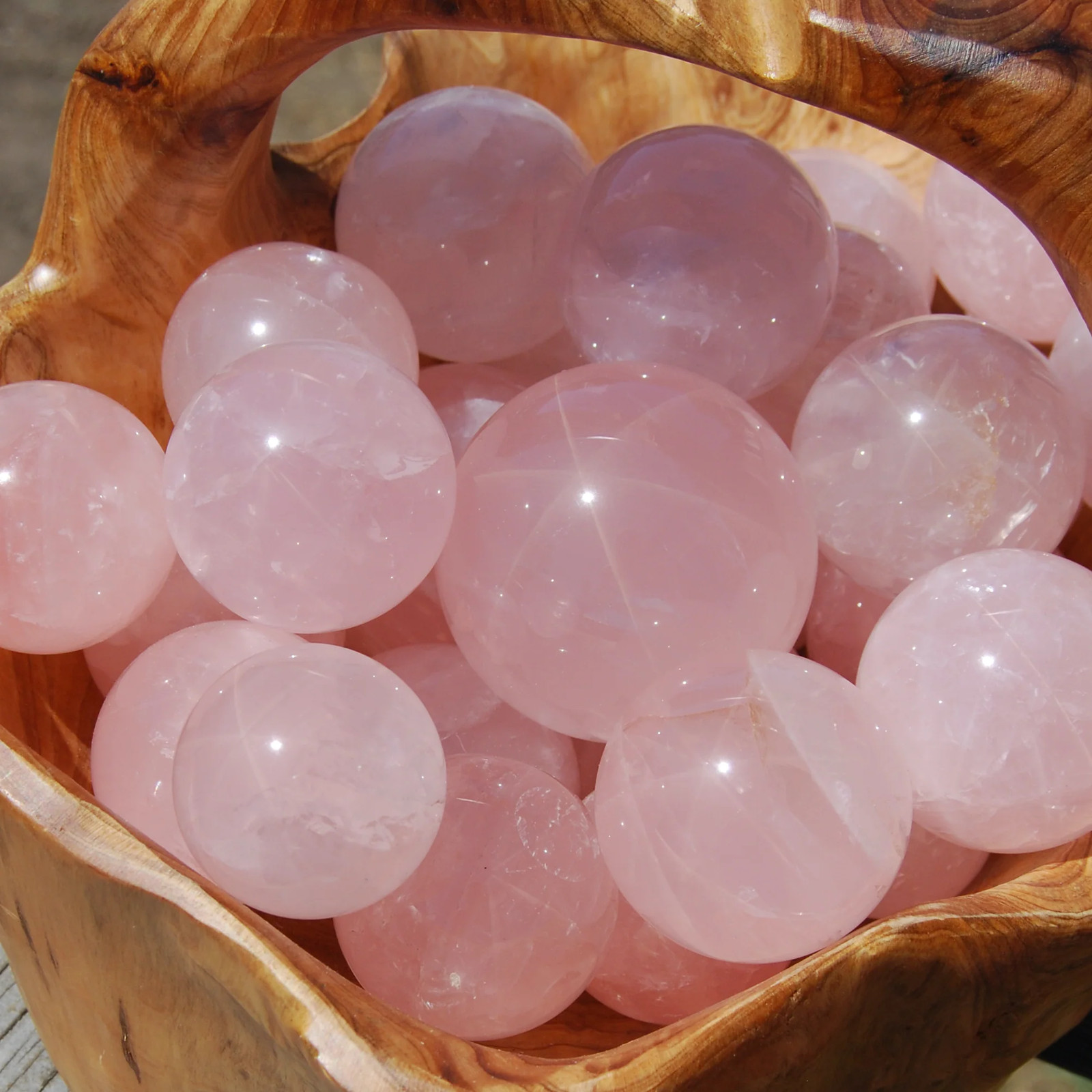AAA STAR Rose Quartz Crystal Spheres, Many Sizes 25mm to 65mm, Mozambique