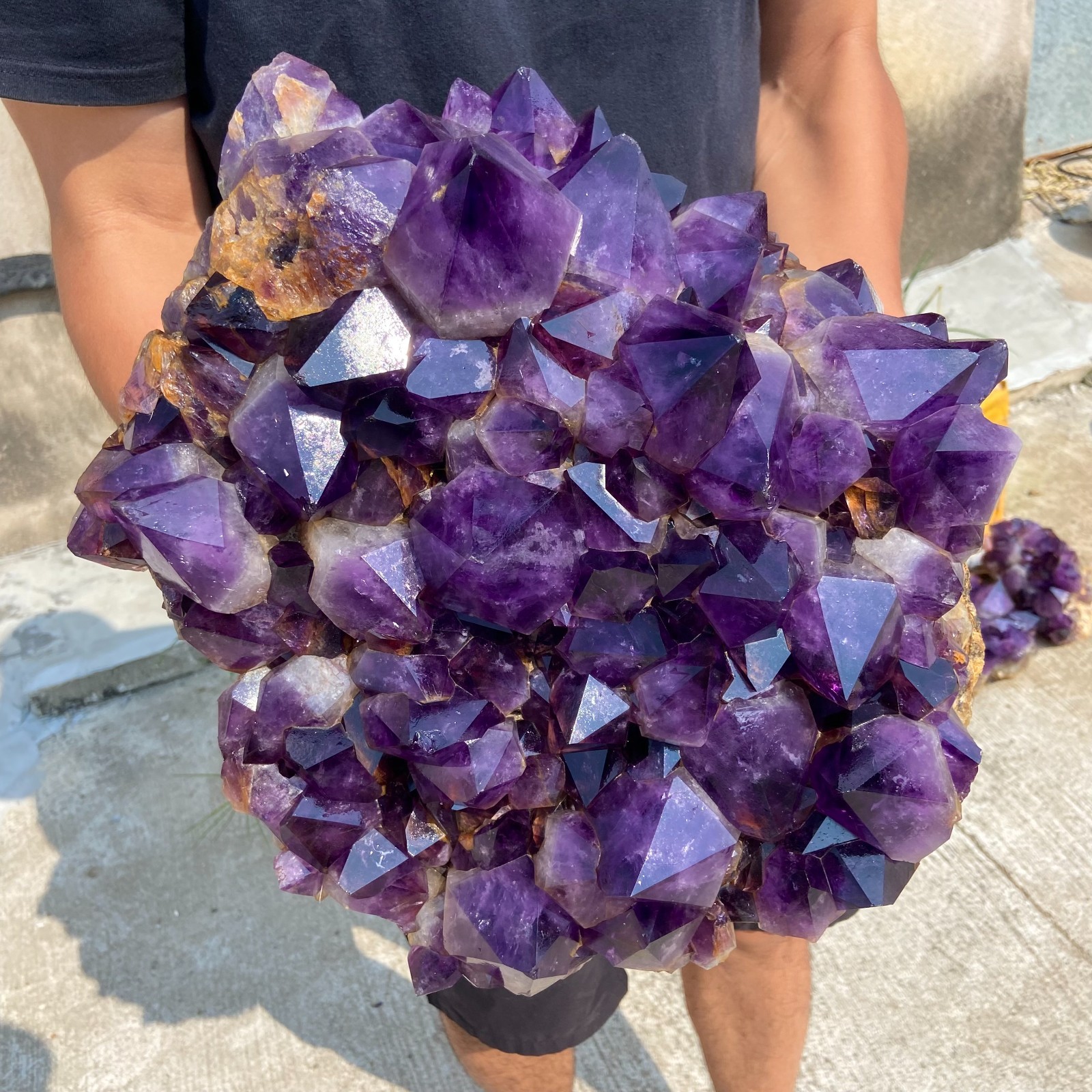 58.9LB Natural Amethyst geode quartz cluster crystal specimen Healing Specimen
