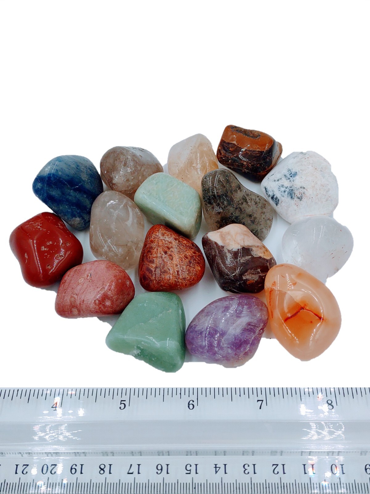 1 Pound Mixed Tumbled Gemstones Wholesale Bulk Lot Large 1-1.5 Inch Reiki Chakra