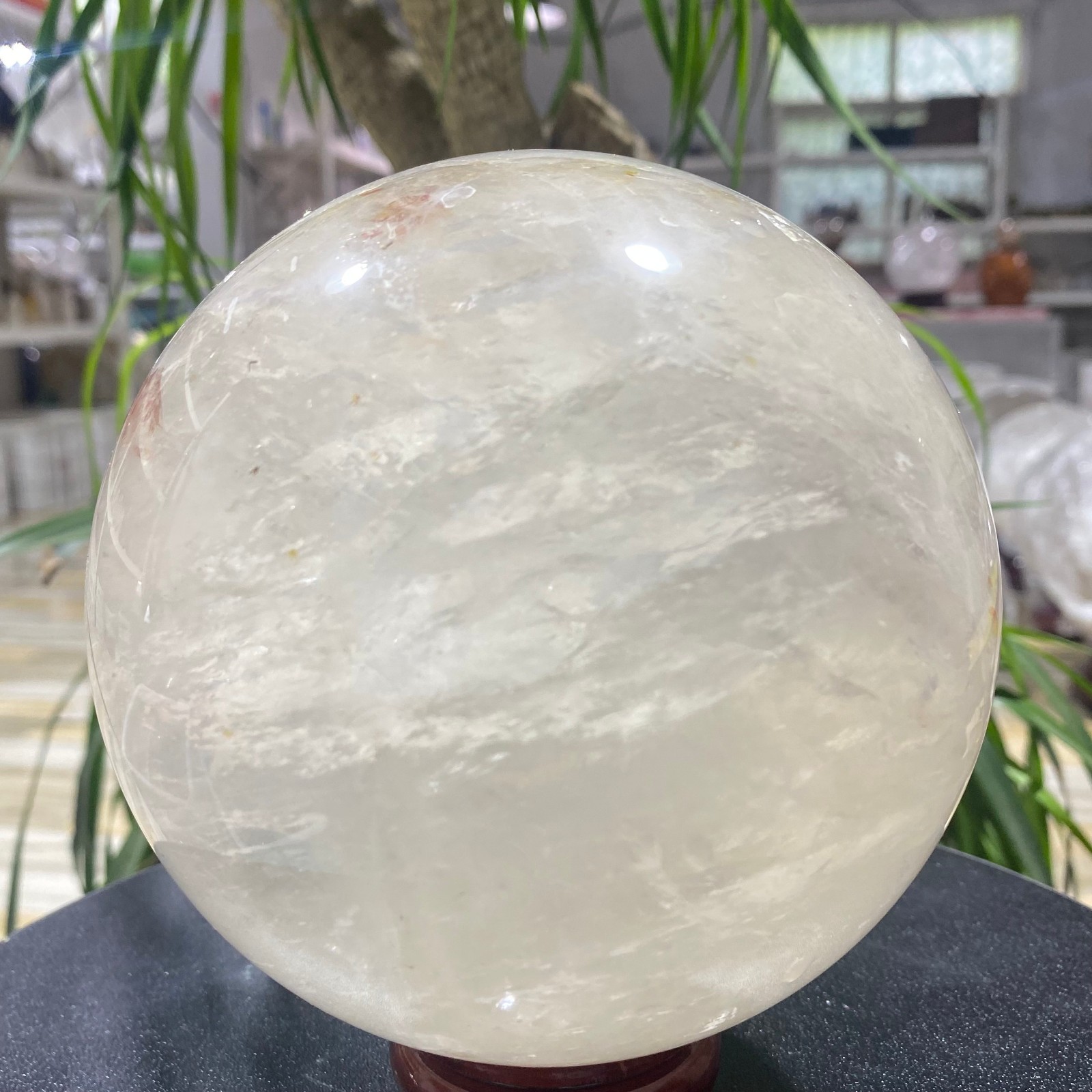 7.05LB white crystal transparent quartz crystal ball Reiki repair