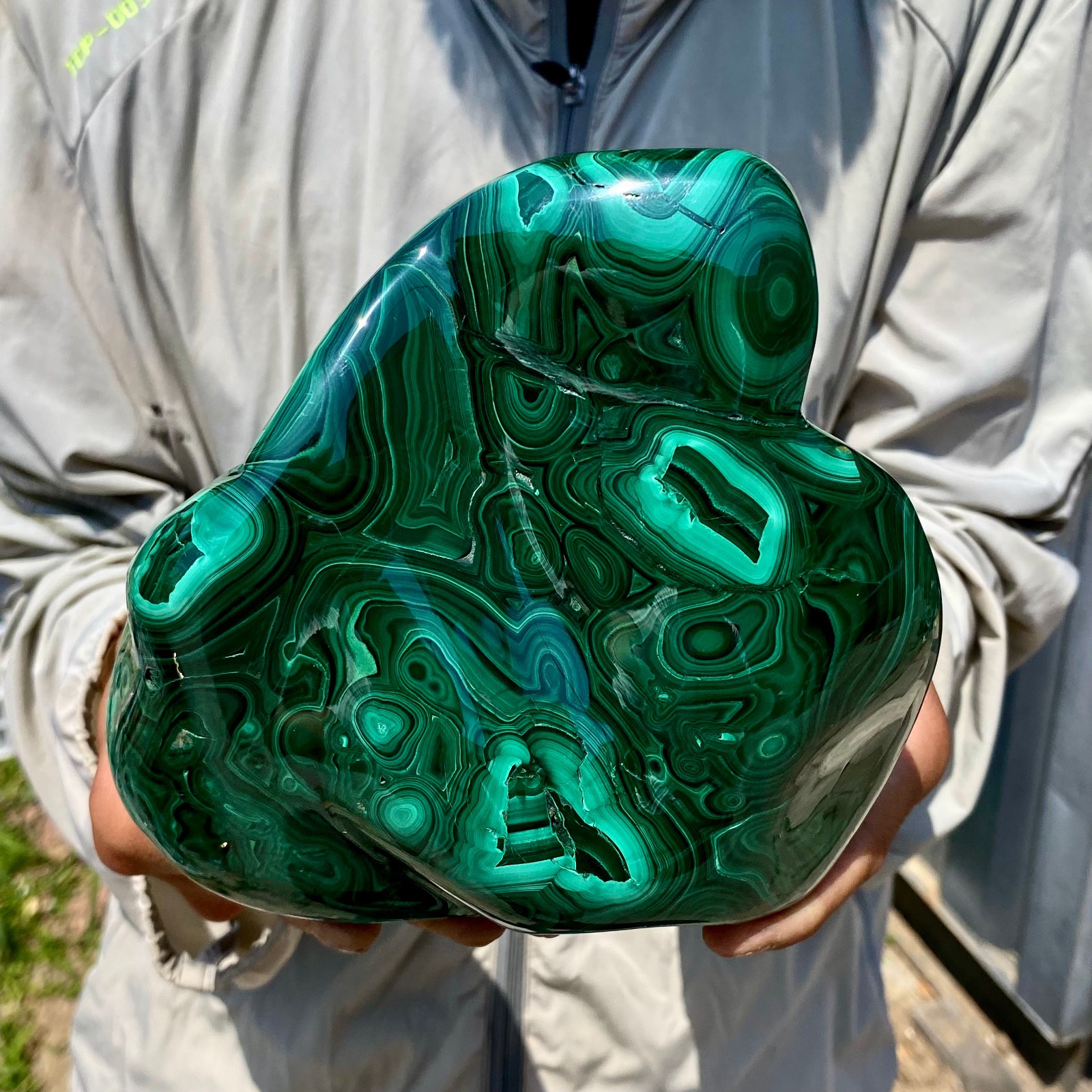 6.15LB Natural glossy Malachite transparent cluster rough mineral sample