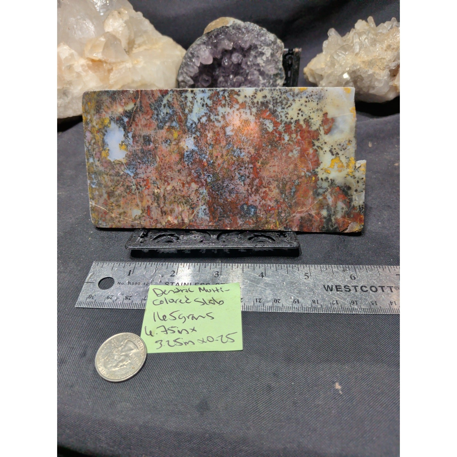 Jasper Dendric Multicolored Polished Slab Specimen (165 Grams)