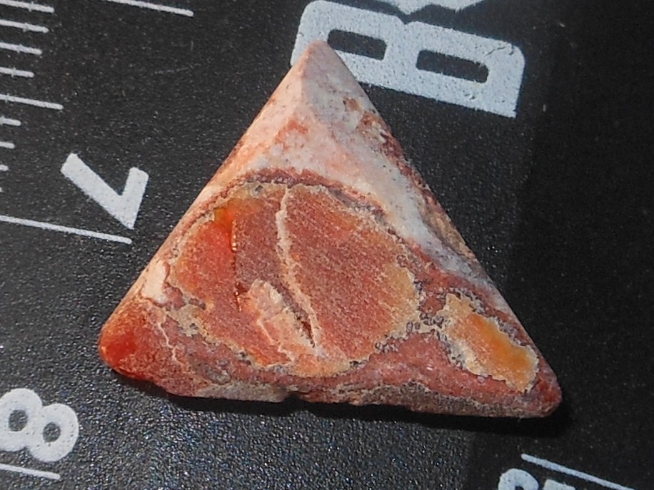 5.50ct Mexican Fire Opal Triangle w/Host Rock Polished 16 x 15 x 5mm