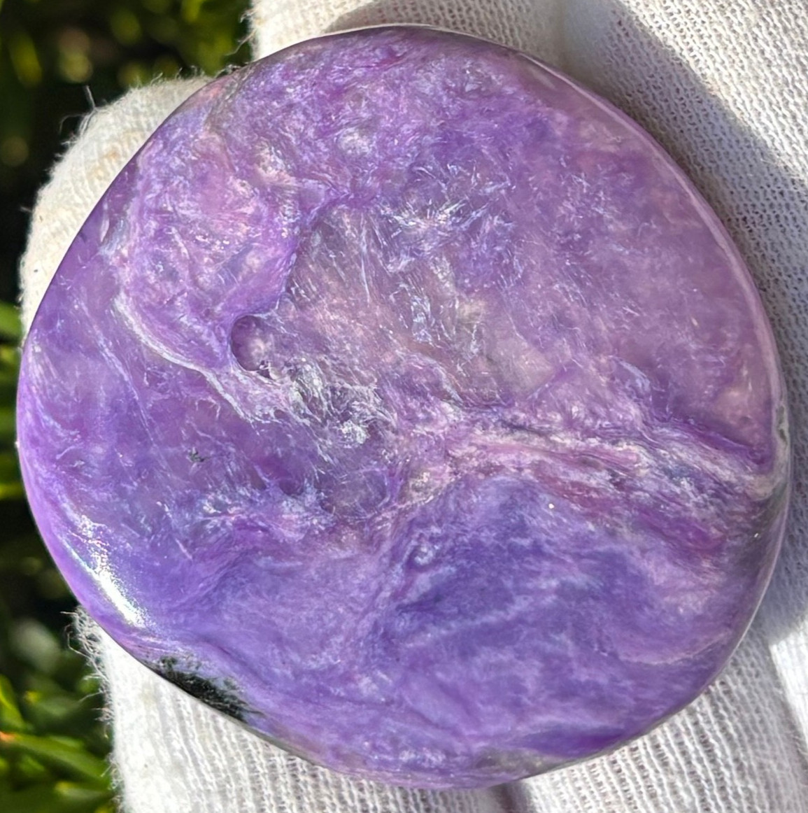 USA SALE 149g LOT 5 PALMSTONES THULITE CHAROITE THICK POCKET PALM STONES LARGE