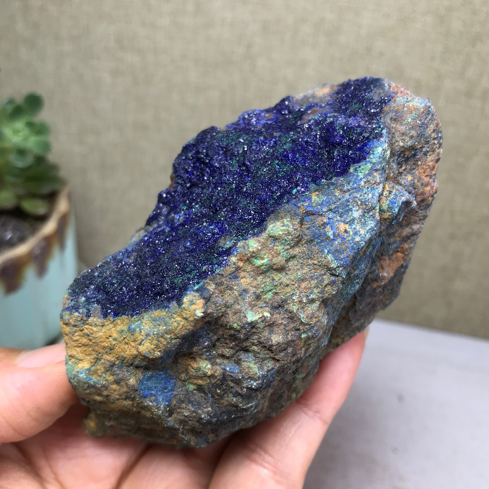 226g Natural Azurite Malachite gemstone Rough original Crystal Specimen A4639
