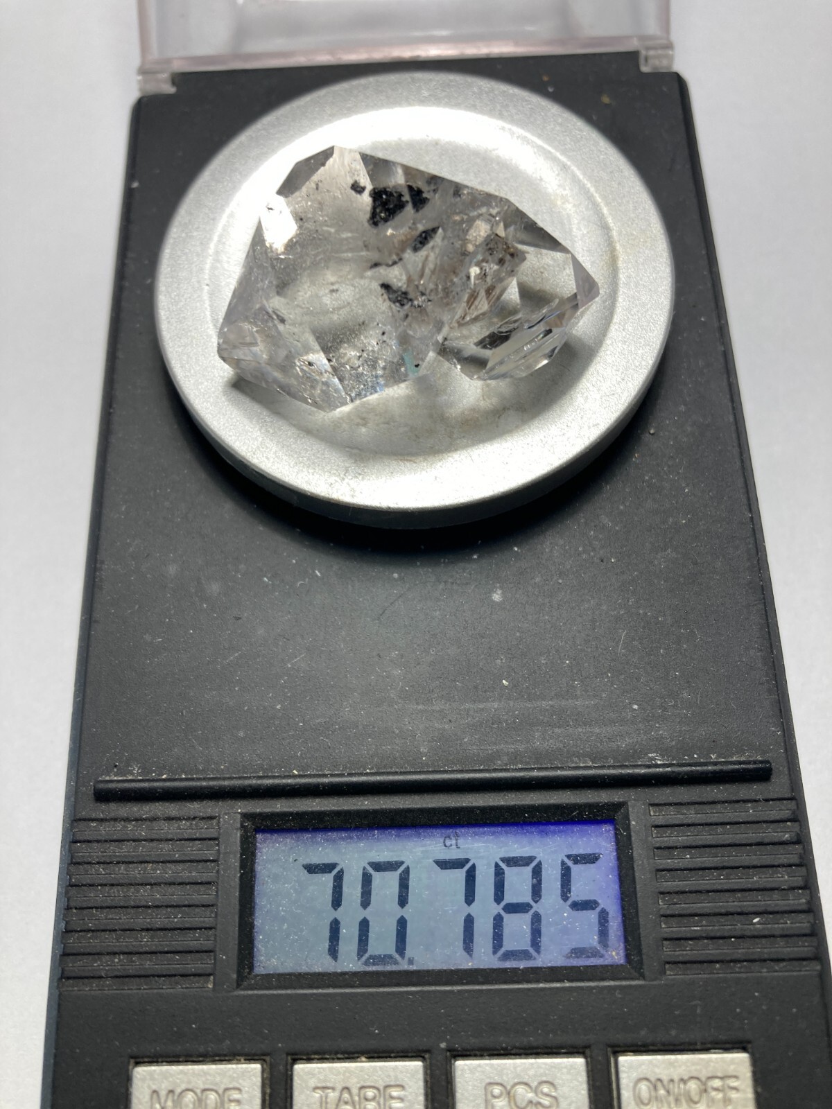 Herkimer NY AA + Diamond NEW TREASURE BOX 34mm x 20mm, 70.79 ct sec C1