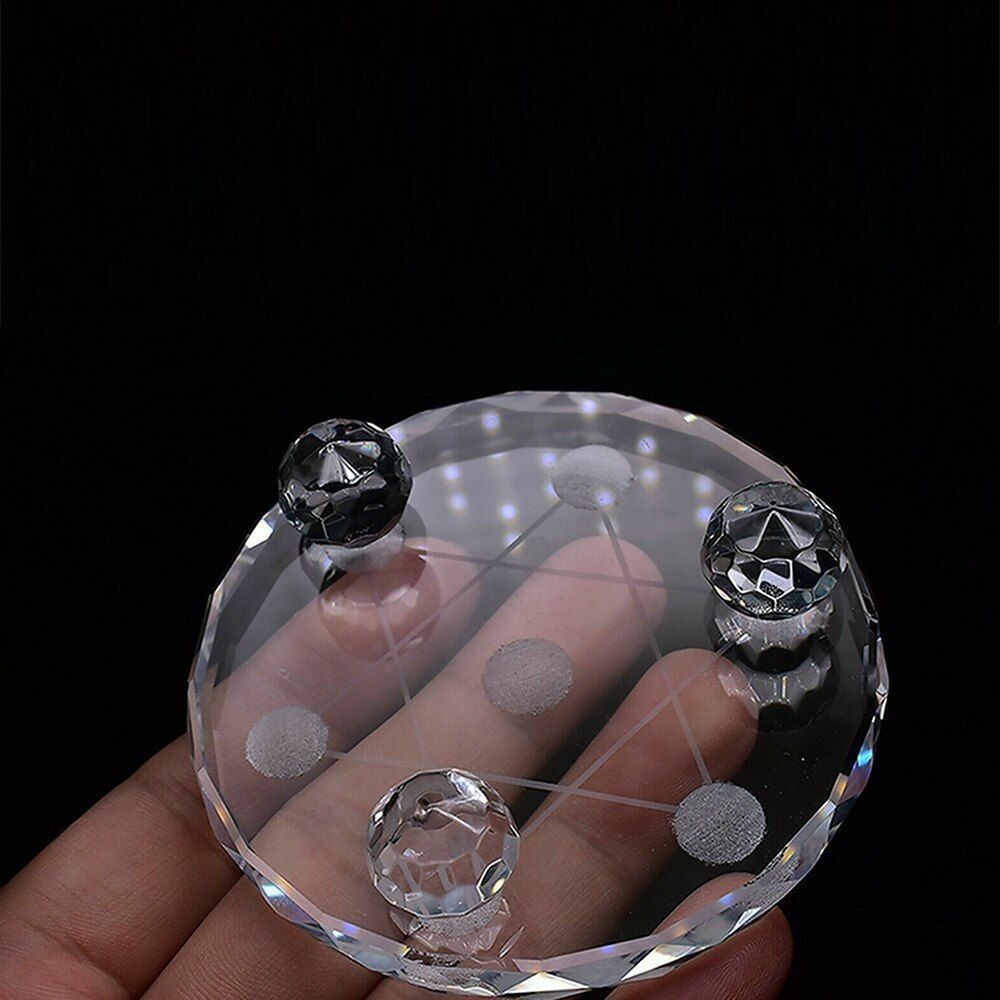 Asian Clear Polished Star Array Plate Quartz Crystal Healing Balls Sphere Stand