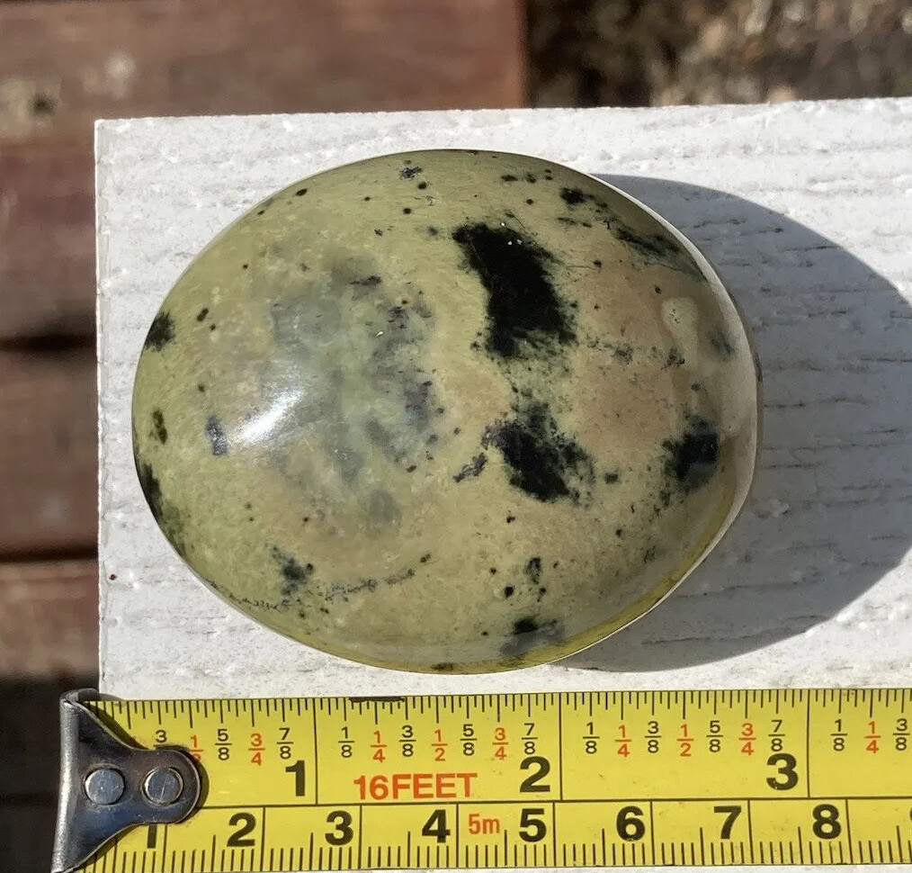 Handmade Polished SERPENTINE Healing Crystal Palm Stone Pebble ZIMBABWE 2.44″