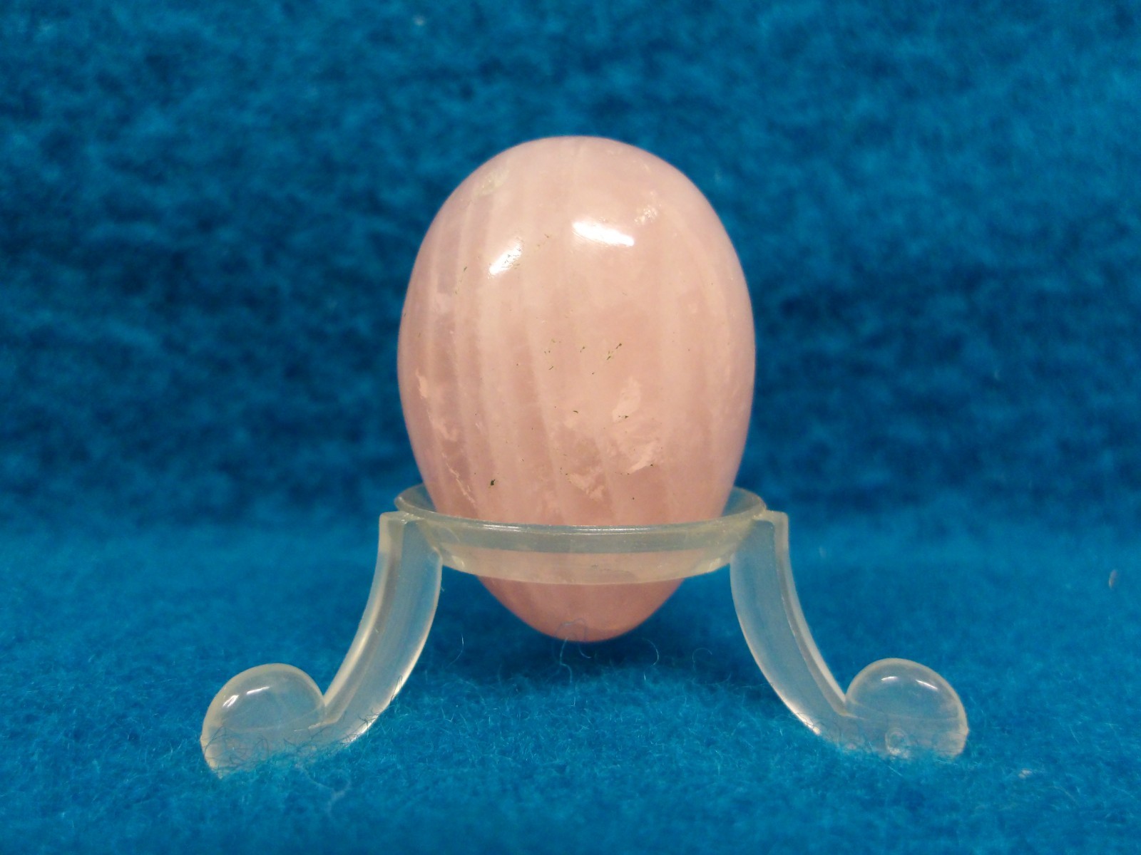 Rose Quartz Gemstone Egg Approx. 5cm X 3.5cm Crystal Love Chakra Healing + Stand