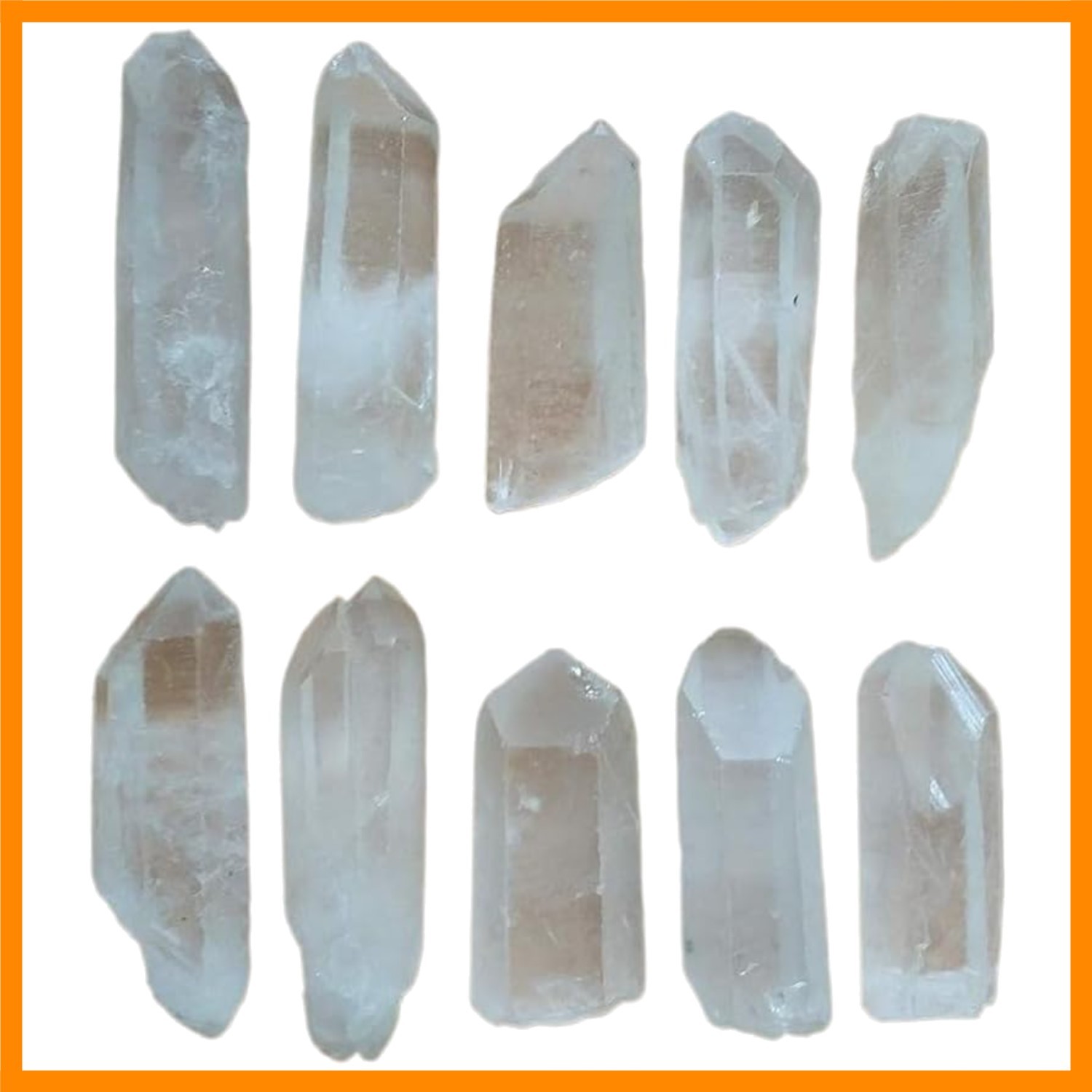 Natural Clear Crystal Points, Raw Healing Stones, 1-2 Inches, Set of 10 PCS