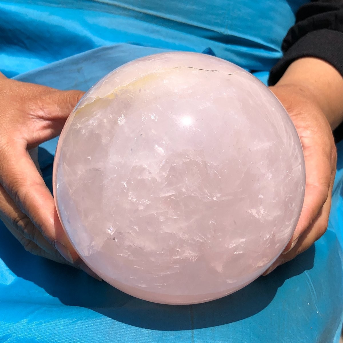 6.13 LB Natural Pink Rose Quartz Crystal Sphere Ball Healing Reiki 5082