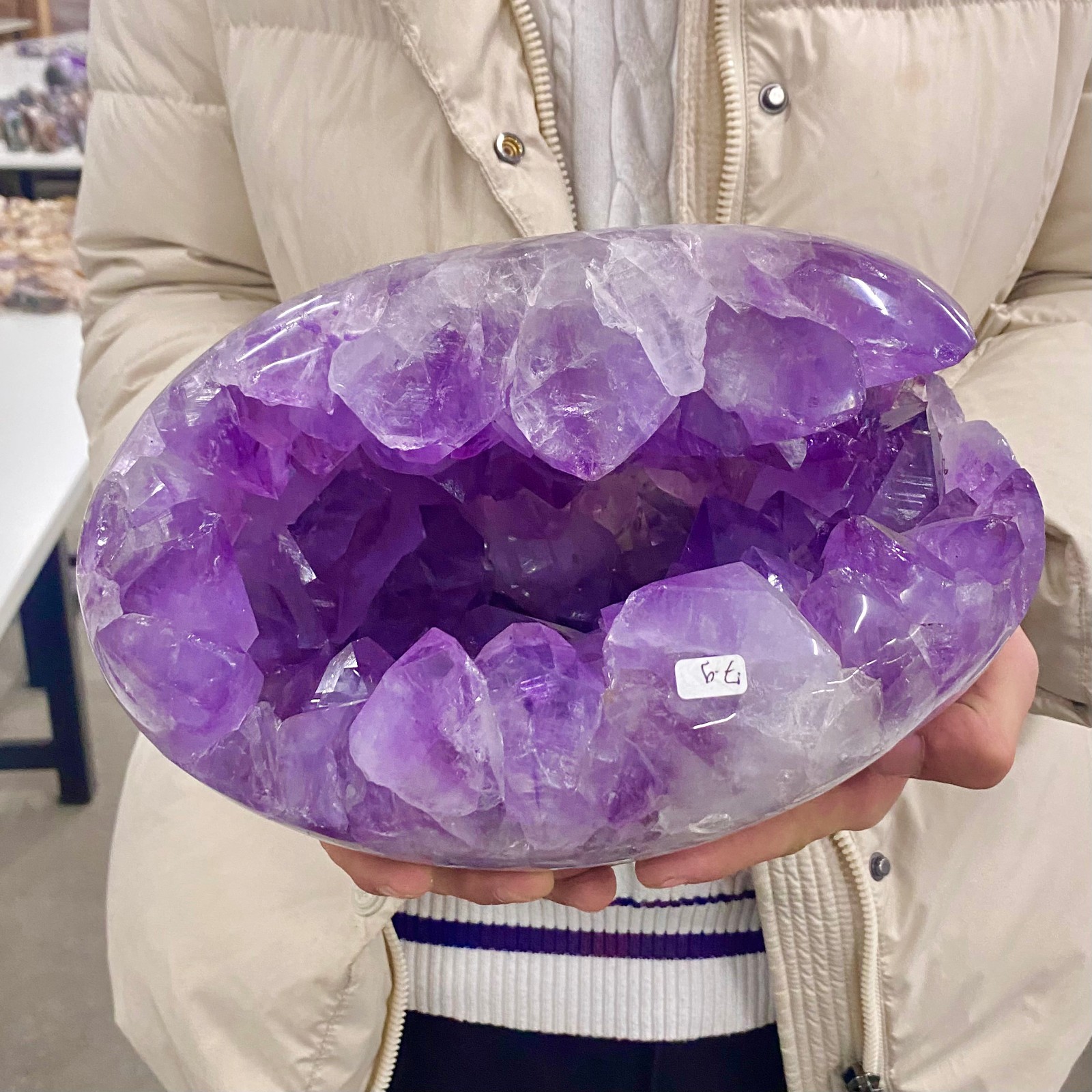 17.41LB Large Natural Amethyst geode quartz cluster crystal specimen Healing