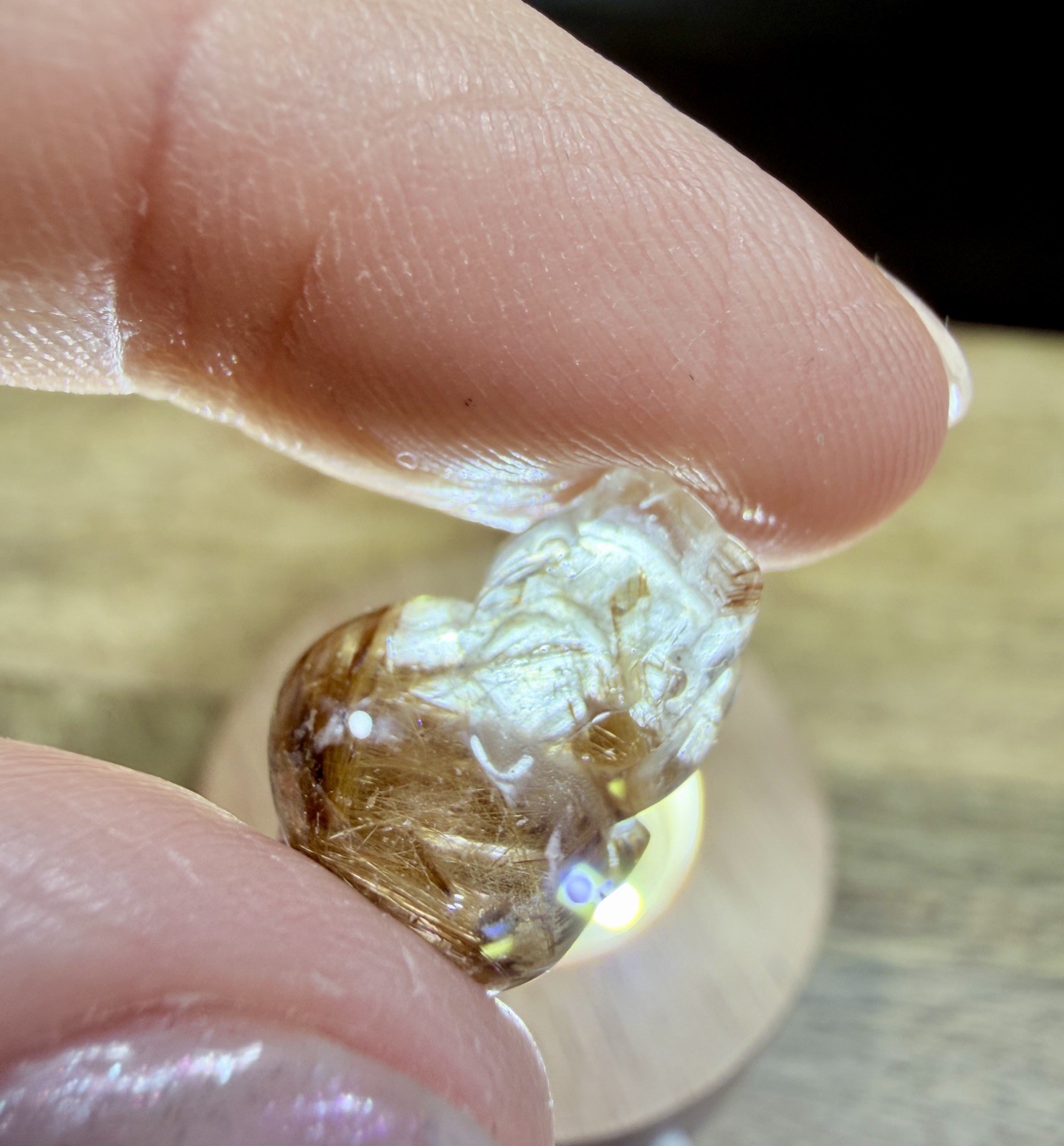 Crystal Golden Rutile Quartz Tiny Pixiu Carving Chinese Feng shui collect Mini