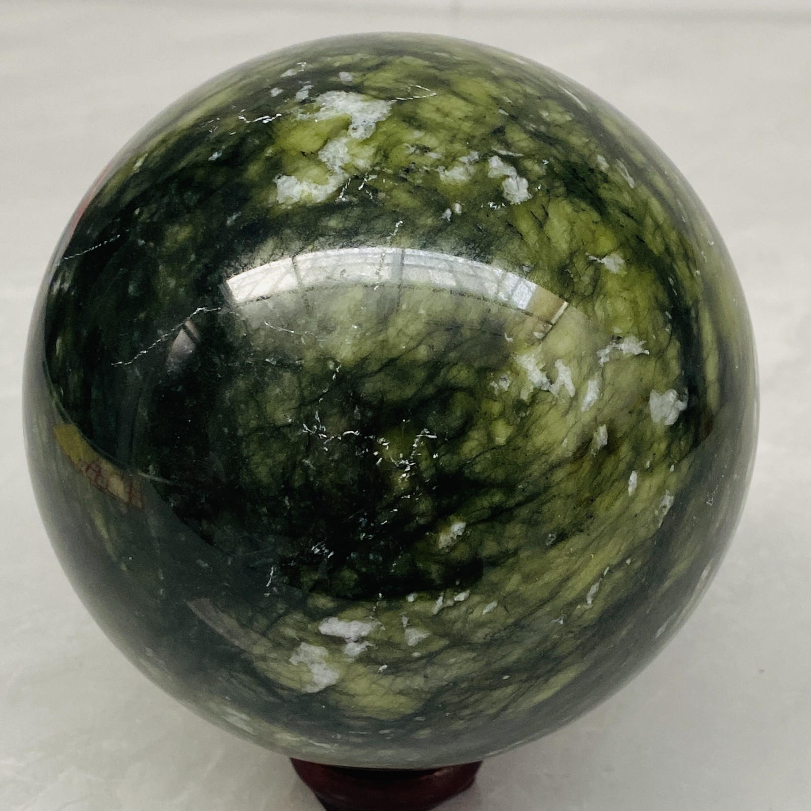 Natural Southern Jade Sphere Green Serpentine Crystal Ball Healing 2060g 4.54LB